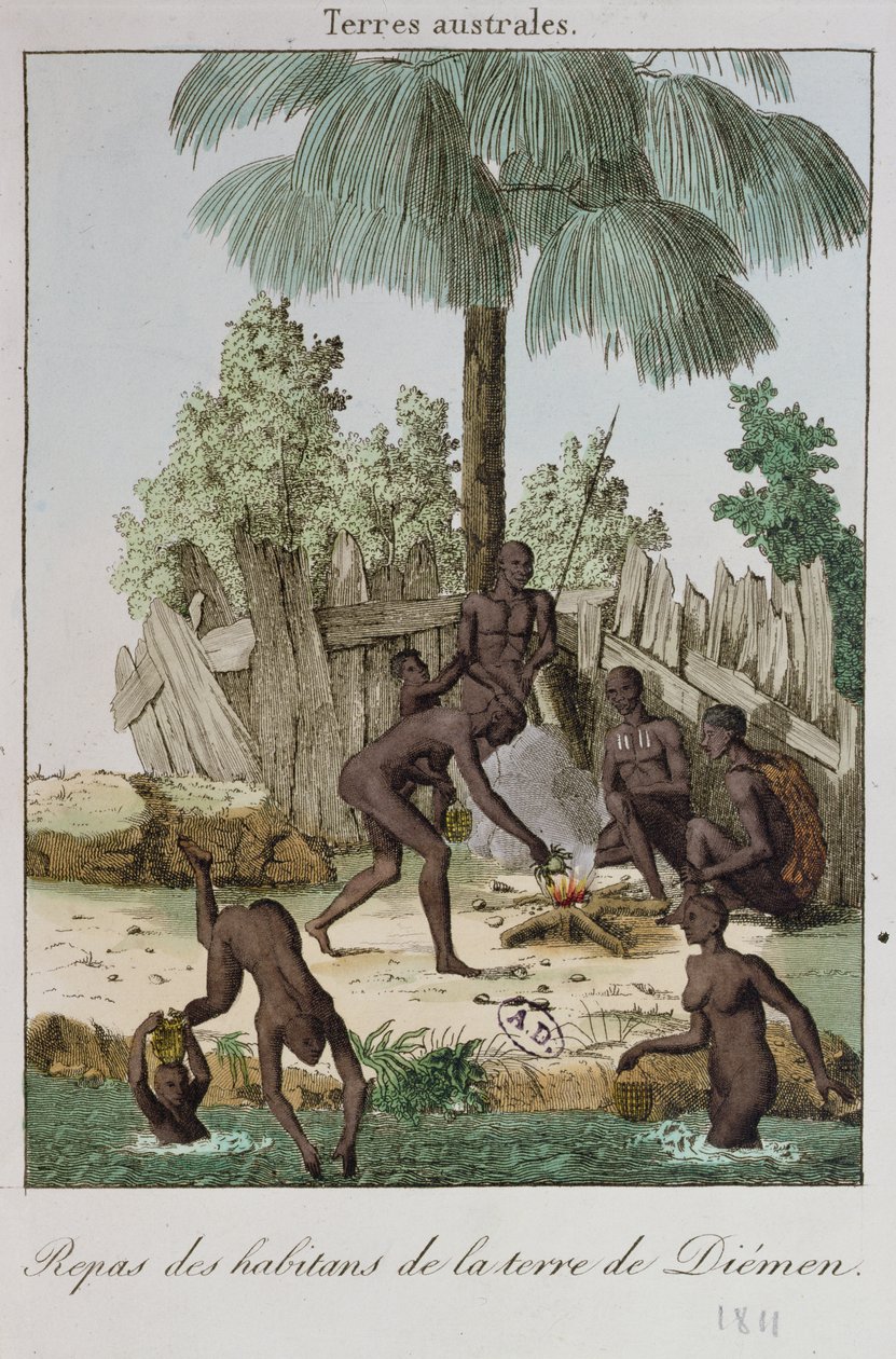 Diemen lakosai ételt készítenek, 1811 alkotó: French School