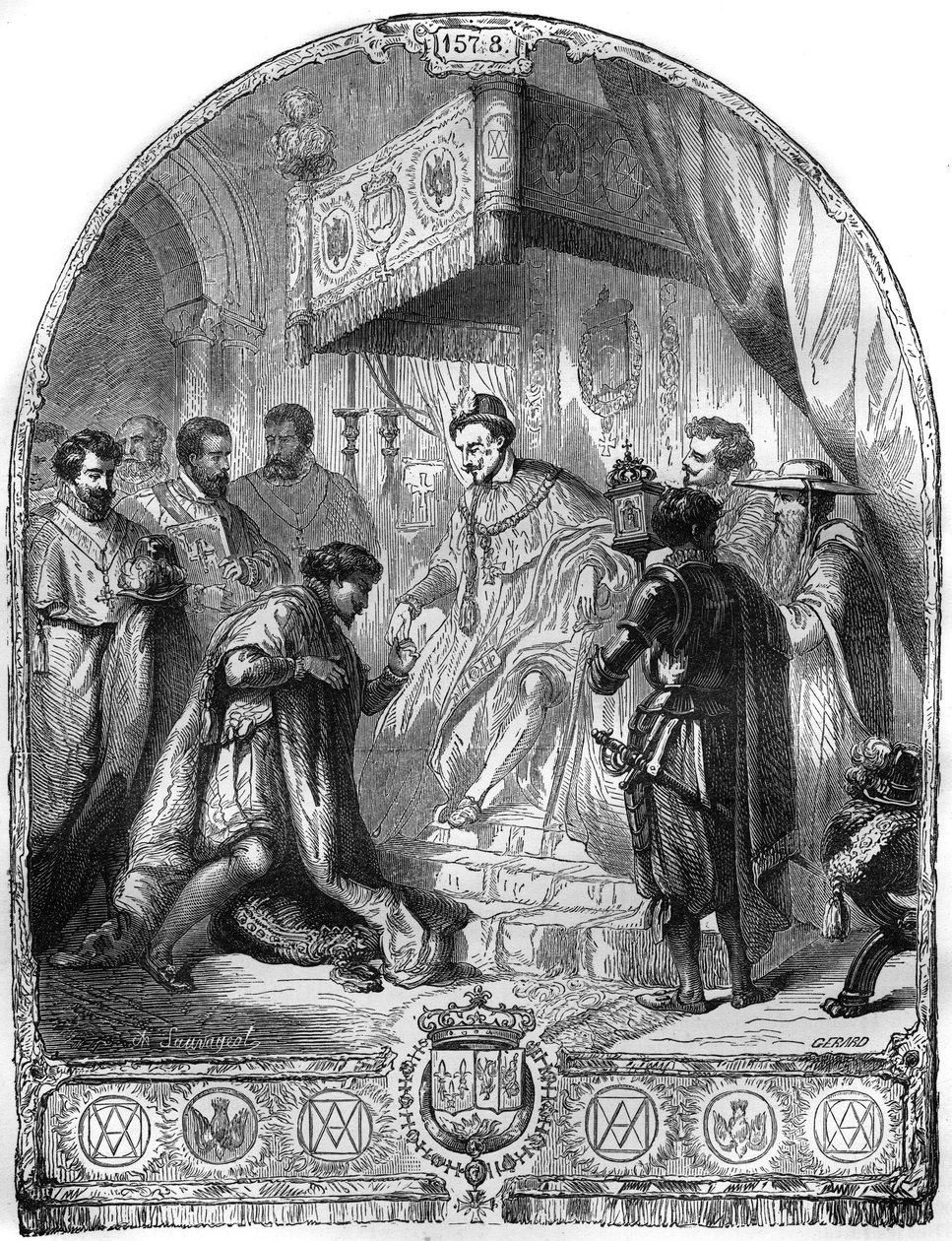Henrik francia király által 1578-ban létrehozott Szentlélek-rend (Szentlélek) intézménye. alkotó: French School