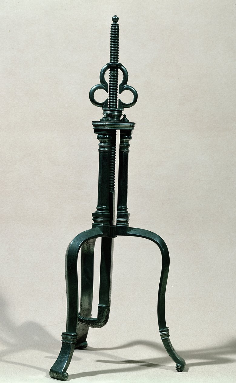 Trepanációs eszköz, hasonló az Ambroise Pare (kb. 1510-90) 16-17. századi műszeréhez (fém) alkotó: French School