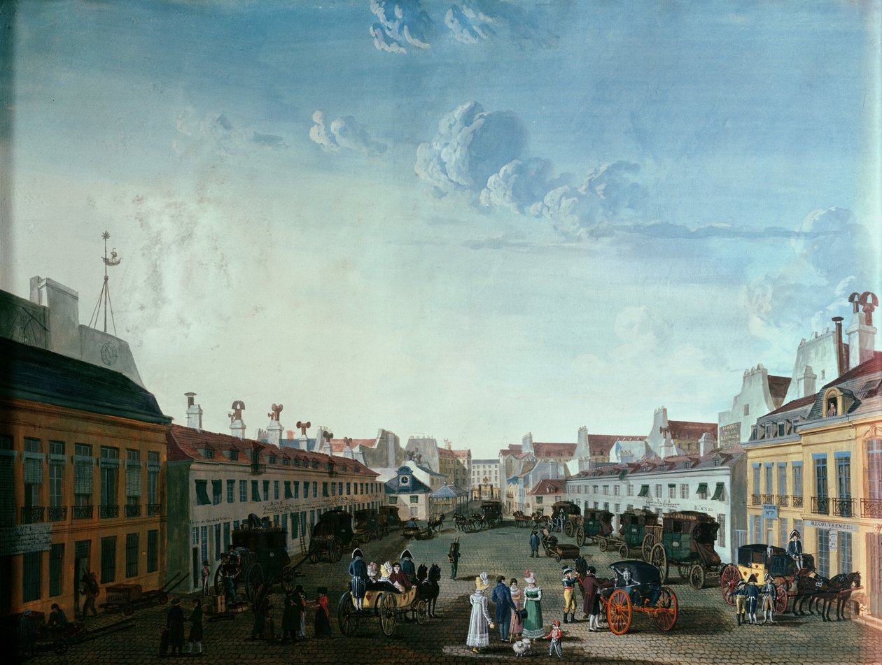 A Császári Színpad-kocsis szolgálat belső udvara, 19. század eleje alkotó: French School