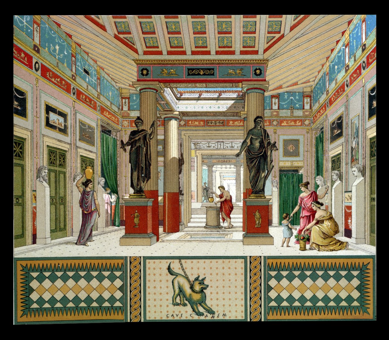Egy pompeji ház belseje, 1880 körül alkotó: French School