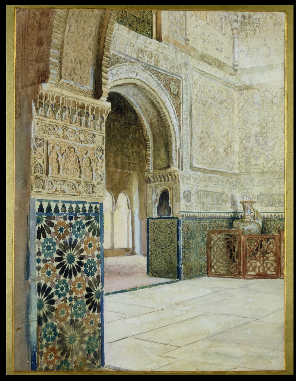 Az Alhambra belseje, Granada (wc) alkotó: French School