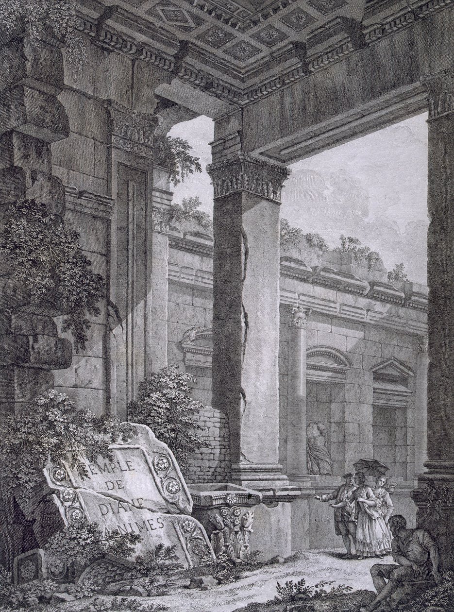 A nimes-i Diana-templom belseje a francia régiségekből: I. kötet, Nimes-i emlékművek alkotó: French School