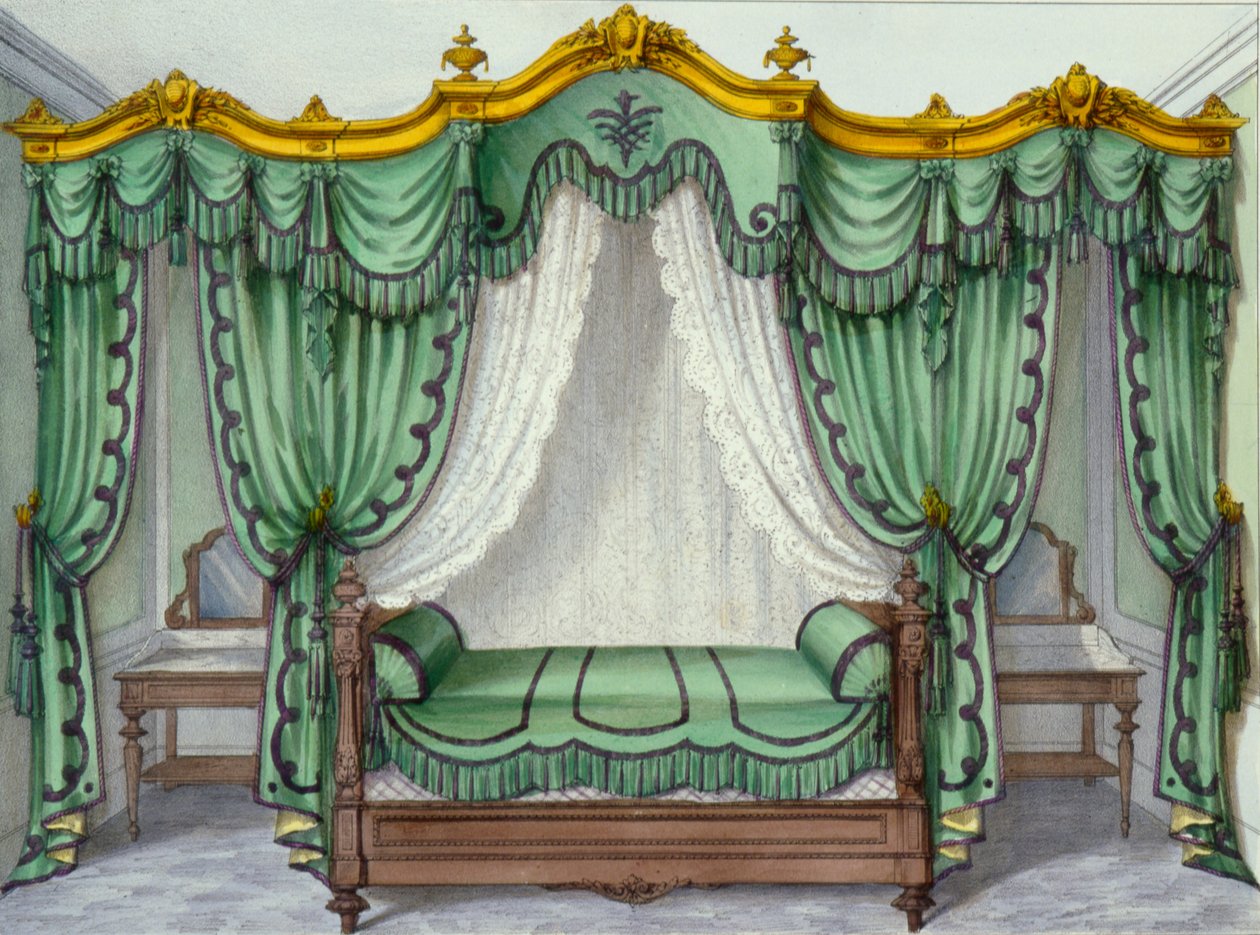 Belső tér egy francia folyóirat bútoraival, 1850-es évekből alkotó: French School