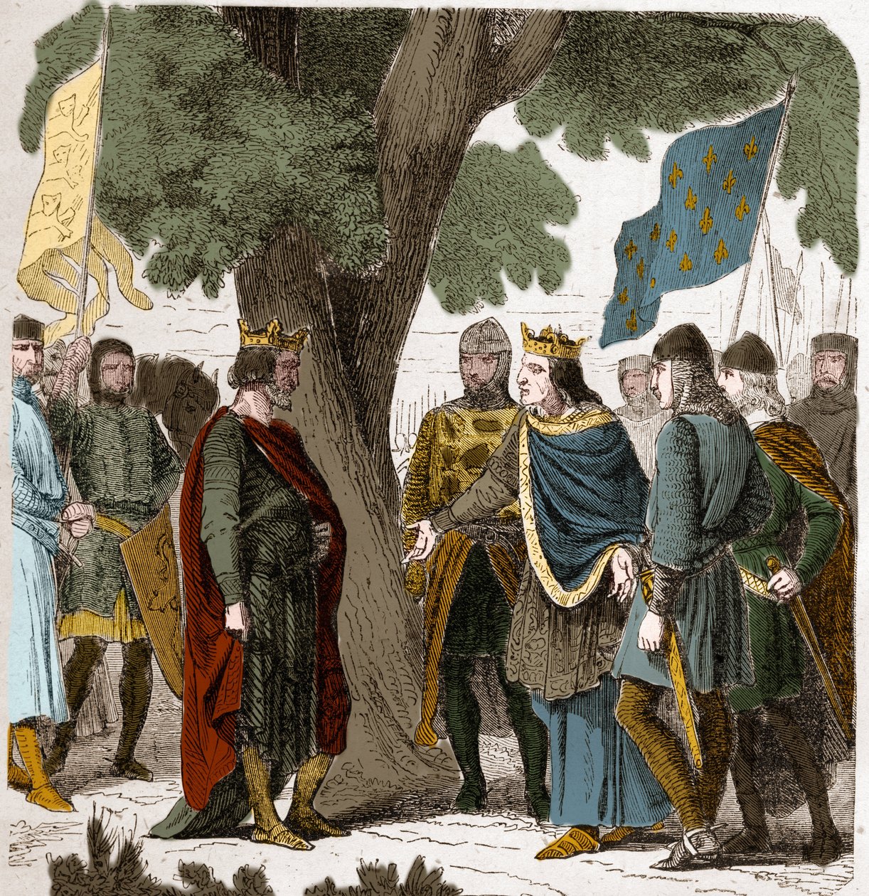 A felső-normandiai Gisors interjúja Philippe Auguste király és II. Henrik 2 Plantagenet angol király (1133-1189) között 1188-ban. alkotó: French School