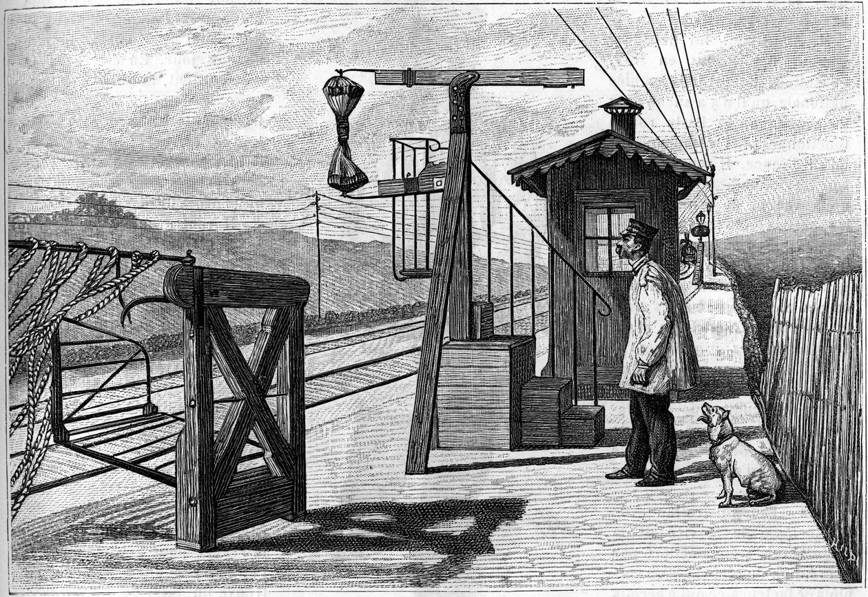 Monseur Cochery (postai és távirati miniszter) avatta fel 1884-ben a Pont sur Seine-ben. Metszet a „La jeunesse” híres folyóiratban alkotó: French School