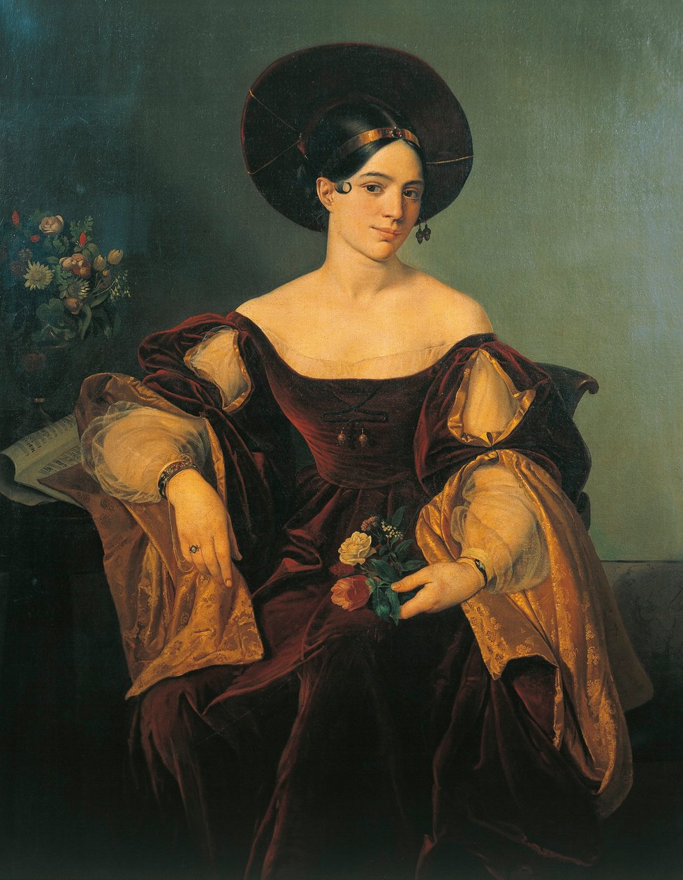 Italy, milan, Portrait of French mezzo-soprano Maria Malibran (Maria Felicia Garcia alkotó: French School