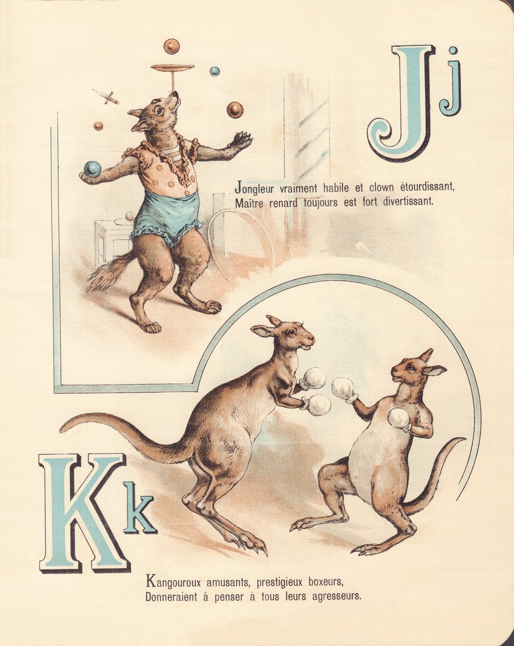J K: Vidám róka, zsonglőr, kenguru, kickboxing alkotó: French School