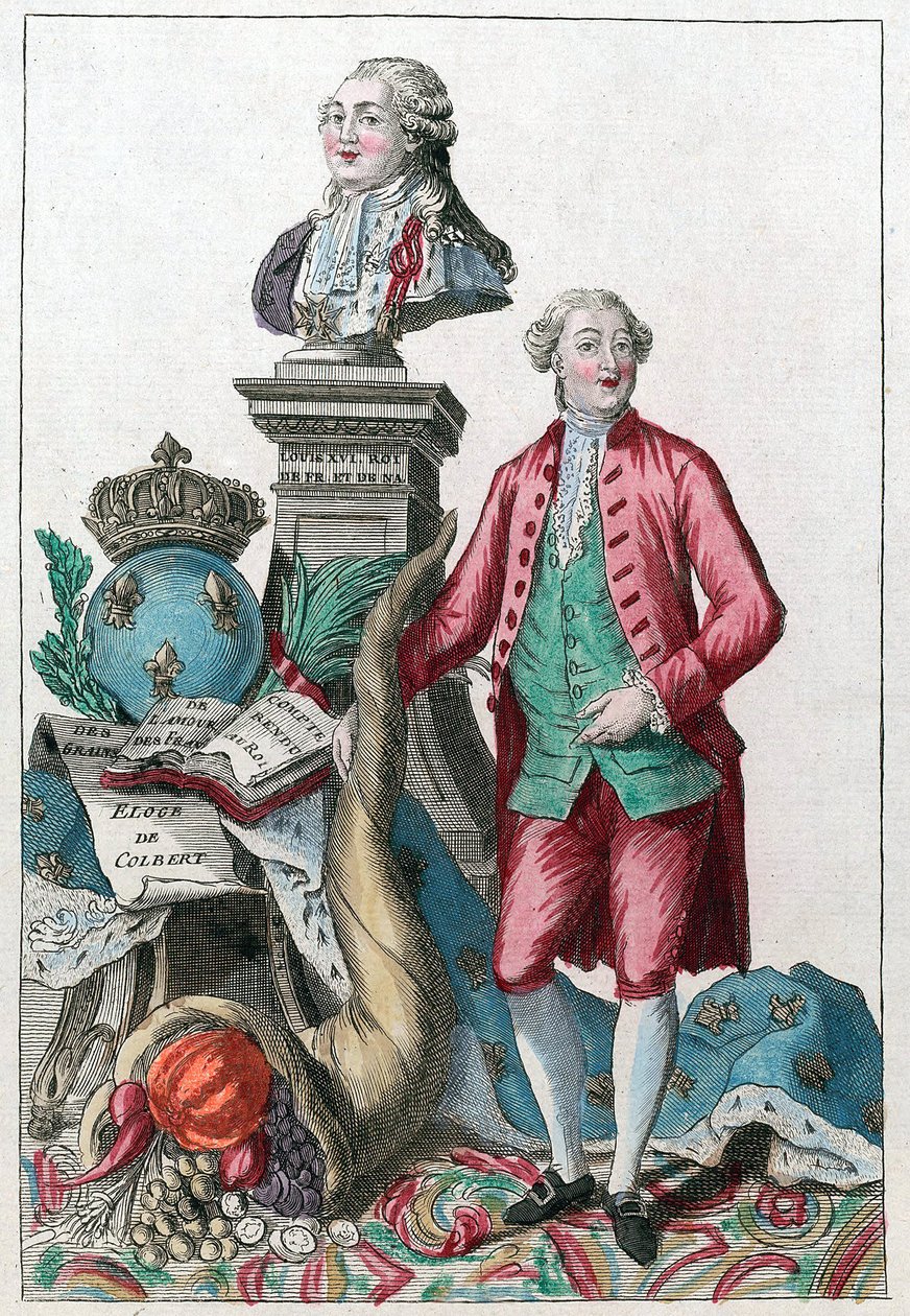 Jacques Necker (1732-1804) - Great Necker bölcs körültekintésed, megelégszik a szívünk; visszahozod a bőséget XVI. Lajos öröme alatt - A bőség kürtje - alkotó: French School