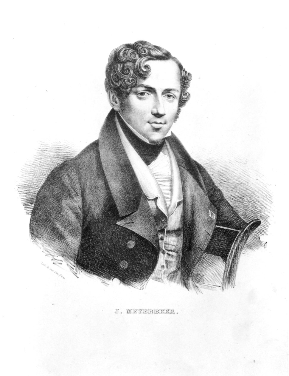 Jakob Meyerbeer (1791-1864) német zeneszerző, a van Lier fivérek metszete alkotó: French School
