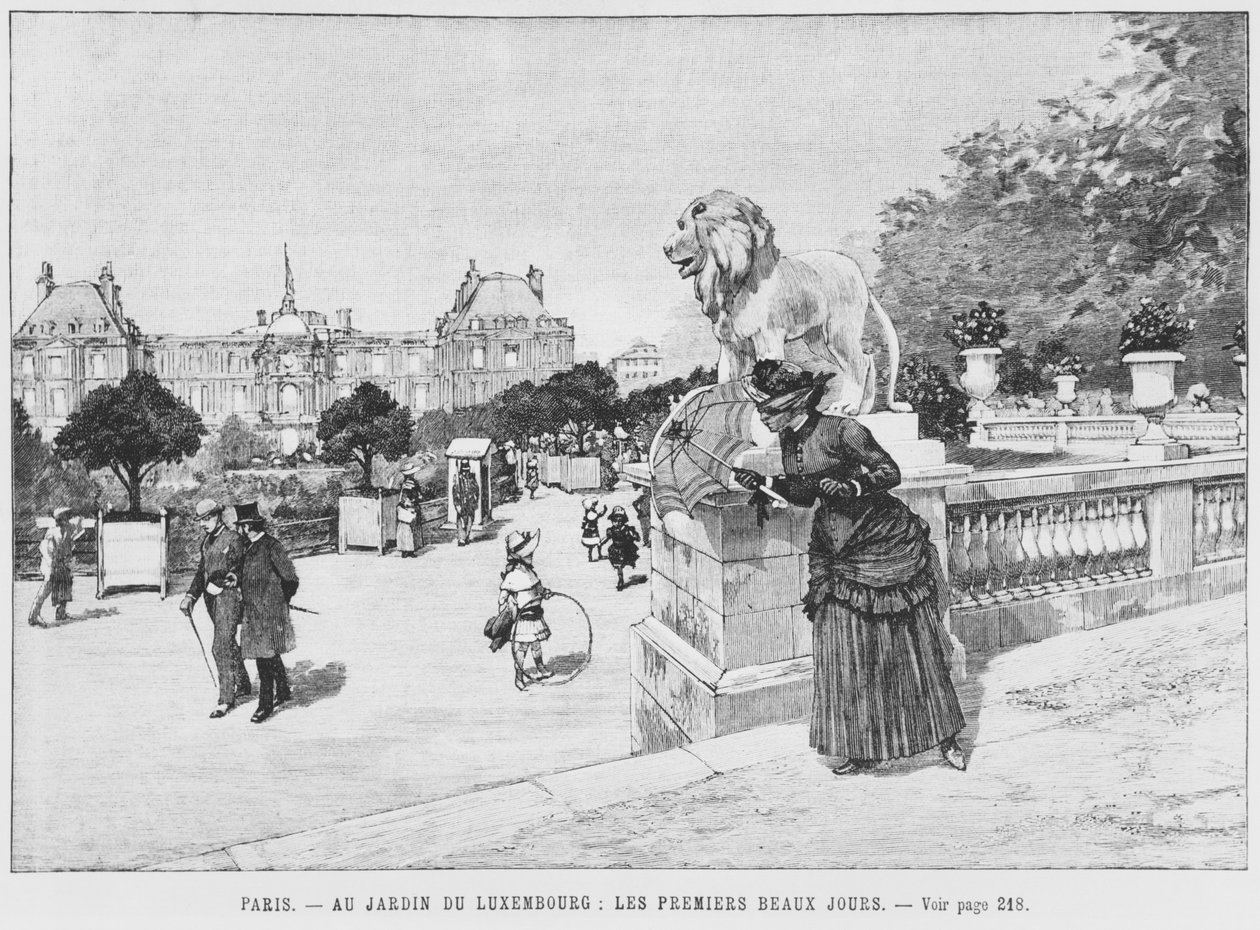 Luxemburgi Jardin, az első szép napok, 1870-80 körül alkotó: French School