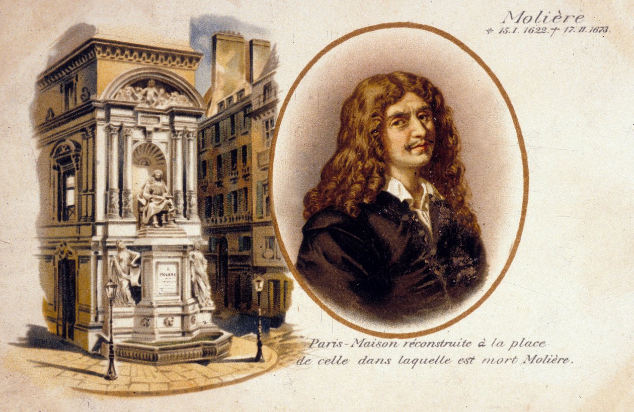 Jean-Baptiste Poquelin, más néven Moliere (színes litho) alkotó: French School