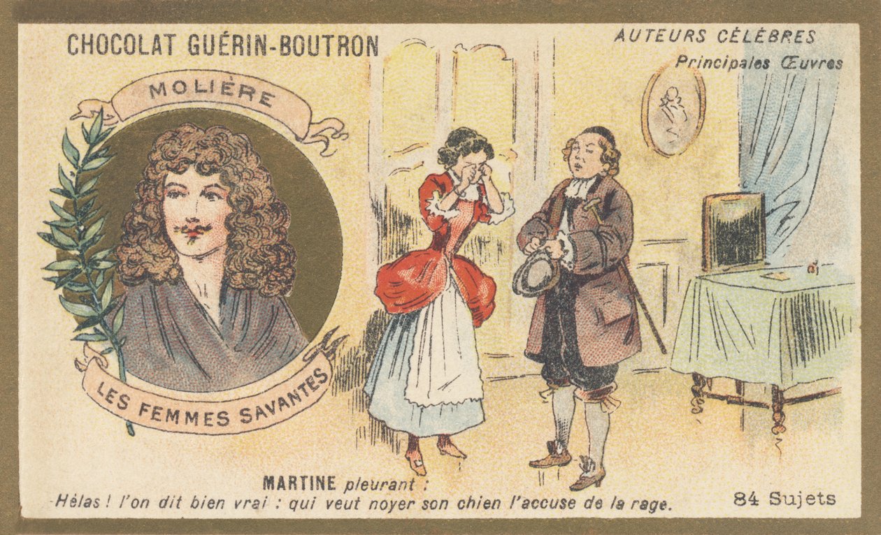 Jean-Baptiste Poquelin dit Moliere (1622-1673), francia komikus és drámaíró, a „Les Femmes savantes” (1672) szerzője alkotó: French School