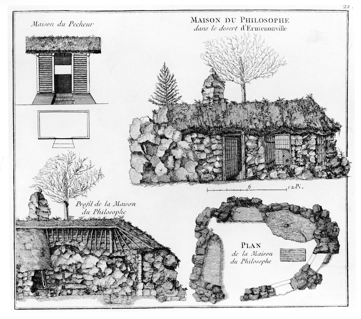 Jean-Jacques Rousseau Ermenonville-i Ermitázsa (lásd még: 430491) alkotó: French School
