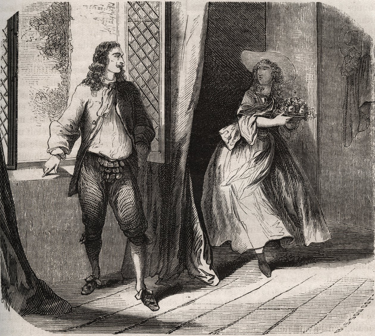Jean Baptiste (Jean-Baptiste) Poquelin, dit Moliere (1622-1673) javasolta Mademoiselle de Brie (Catherine Leclerc du Rose) komikusnak alkotó: French School