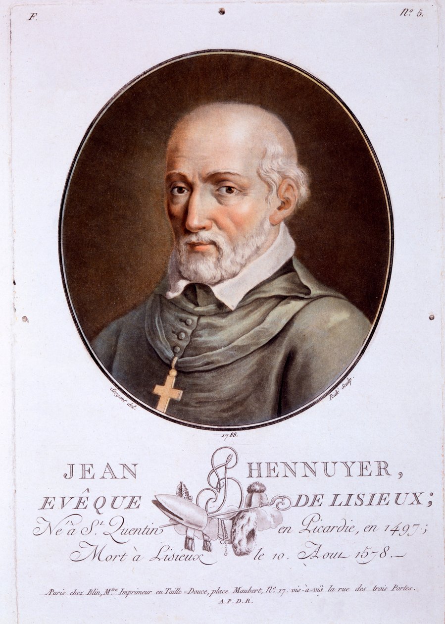 Jean Hainier, Lisieux püspöke, a Nagy férfiak, jeles nők és emlékezetes francia alanyok portréiból, 1787-92 alkotó: French School