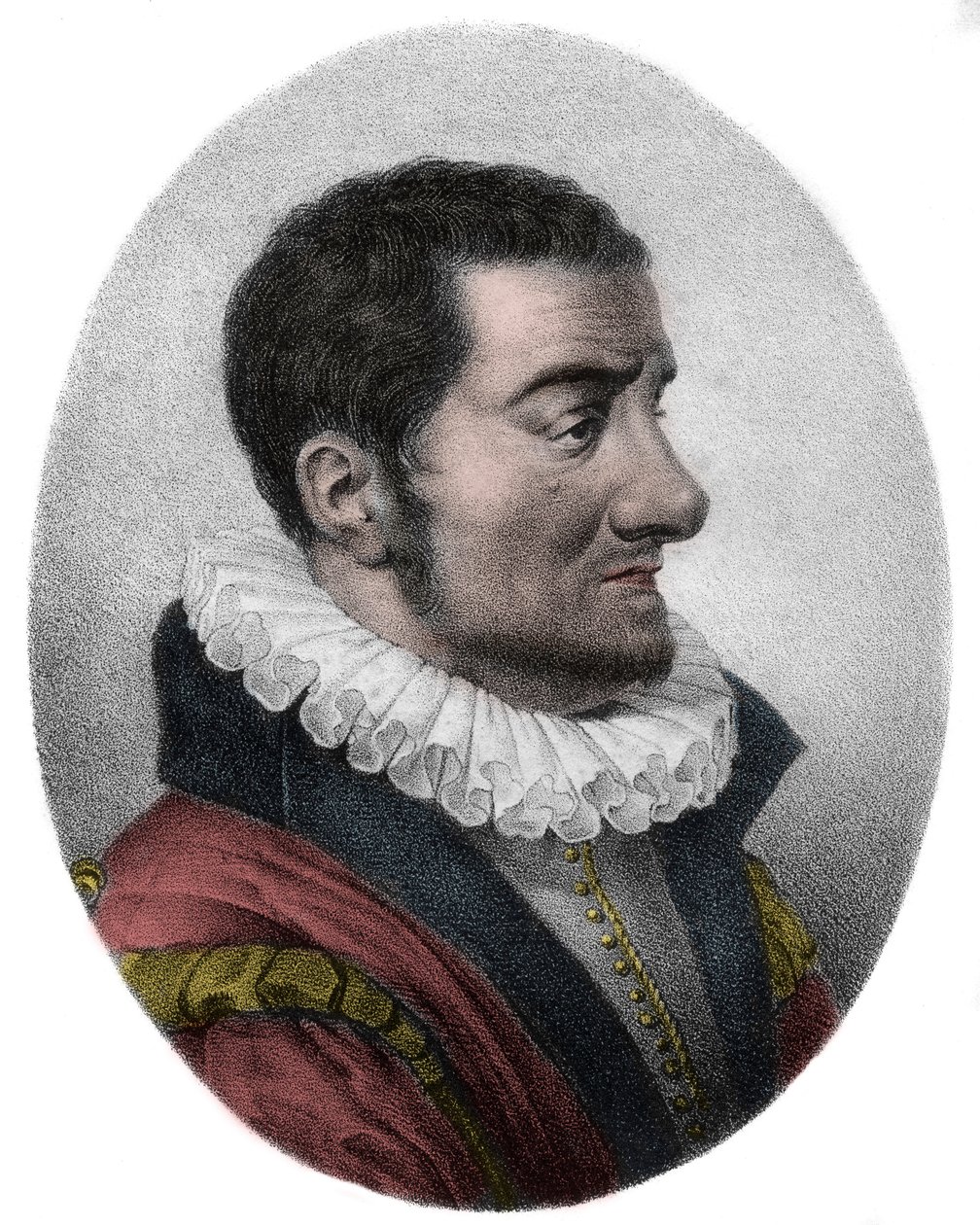 Jean Passerat (1534-1602) angol politikai szatirikus és költő - metszet - alkotó: French School