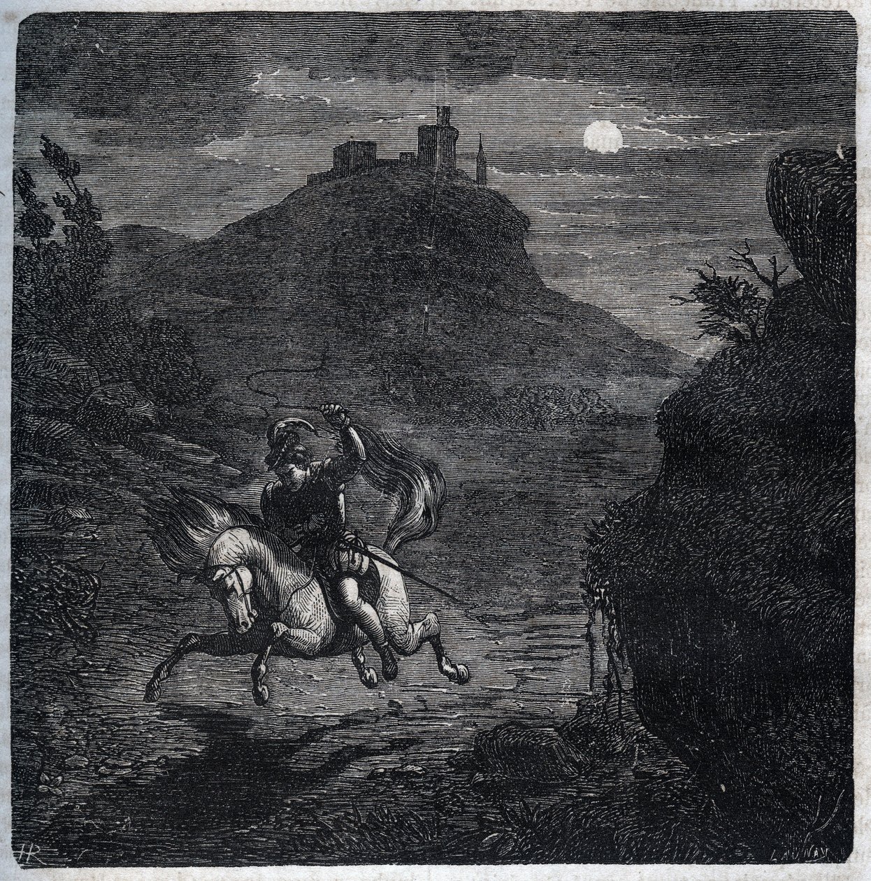 Jean de Laval Comte de Chateaubriant (Laval-Chateaubriant) (1486-1543) Angliába menekült, miután meggyilkolta feleségét, Francoise de Foix-t, Chateaubriant grófnőjét (kb. 1495-1537). Metszet 1871-ből Henry de Kock „Histoire Des Cocus Celebres” című könyvéb alkotó: French School