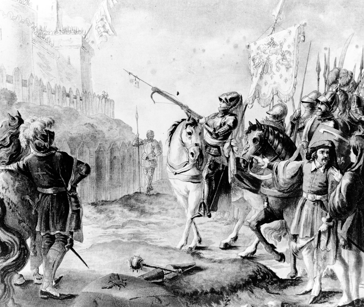 Jeanne of Arc megparancsolja az angoloknak, hogy hagyják el Franciaországot, 1789 alkotó: French School