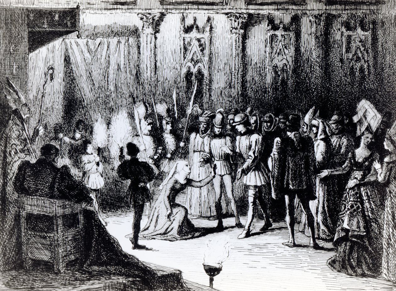 Jeanne of Arc fogadta Chinonban VII. Károly alkotó: French School