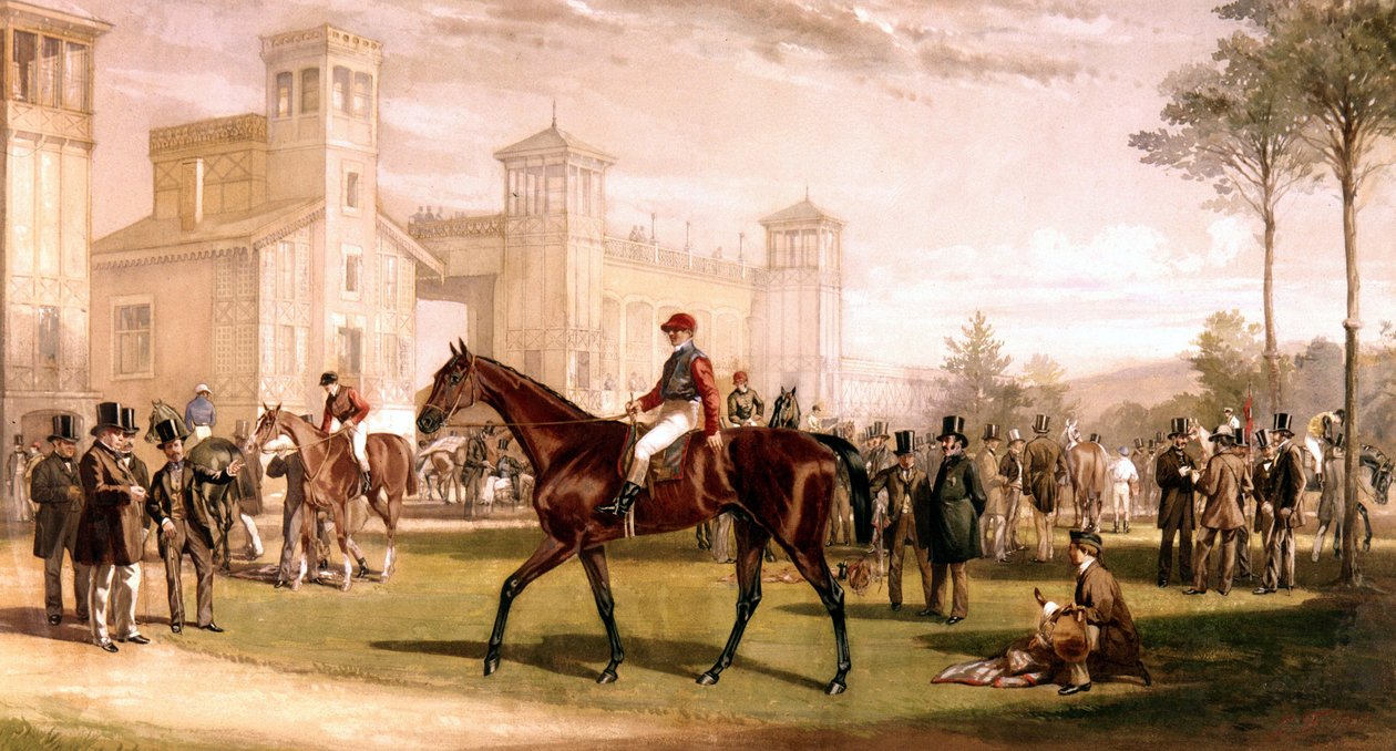 Jockey a lován a karámon a longchampsi versenypályán alkotó: French School