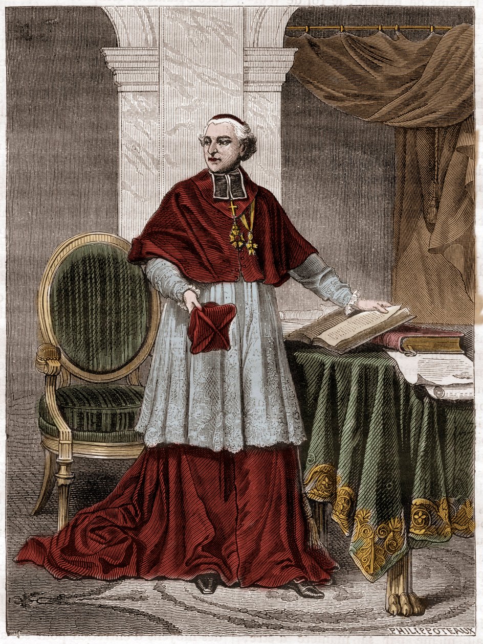 Joseph Fesch (1763-1839), francia bíboros - metszet 1879 - Joseph Fesch bíboros, Bonaparte Napóleon nagybátyja (1763-1839) portréja - Adolphe Thiers "Histoire de l