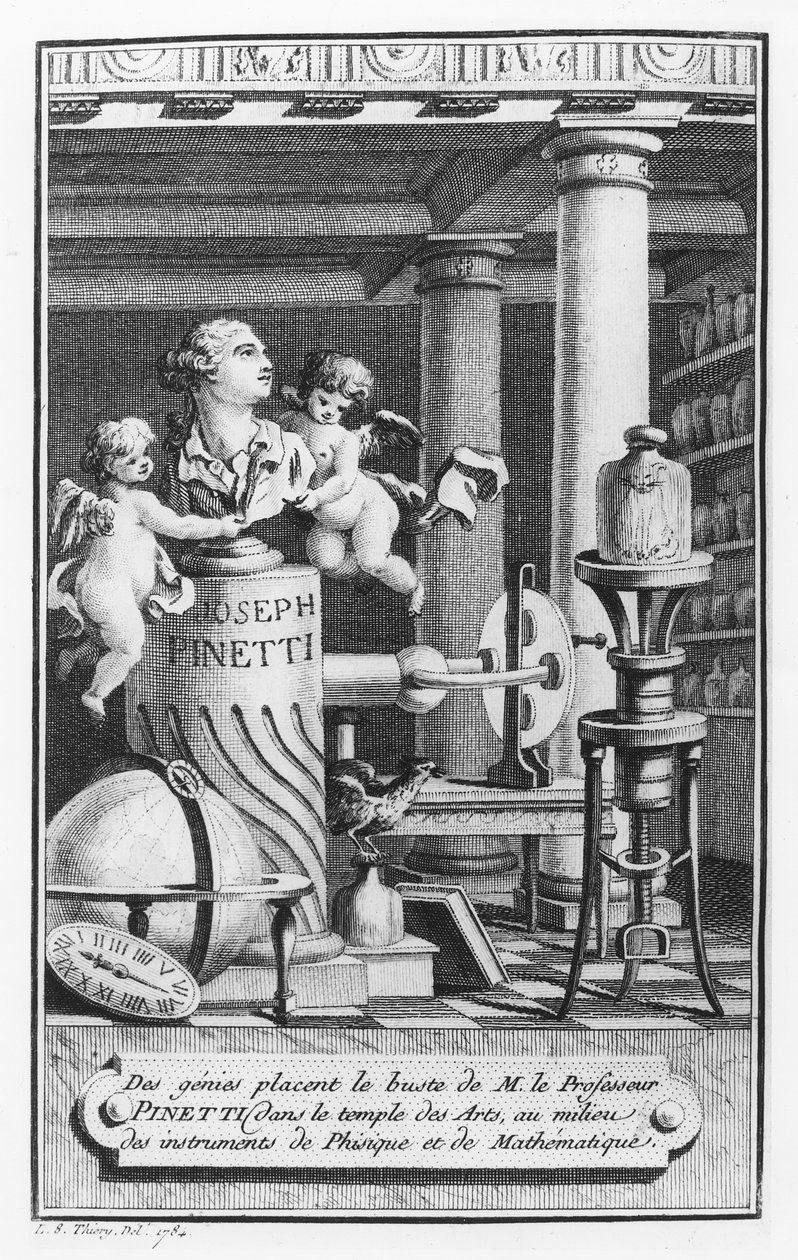 Joseph Pinetti (1750-1800), illusztráció az Amusements physiques című könyvéből, L.S. Thiery, 1784 alkotó: French School