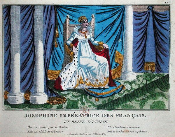 Jozefin (1763-1814) francia császárné és olasz királyné (színes litográfia) alkotó: French School