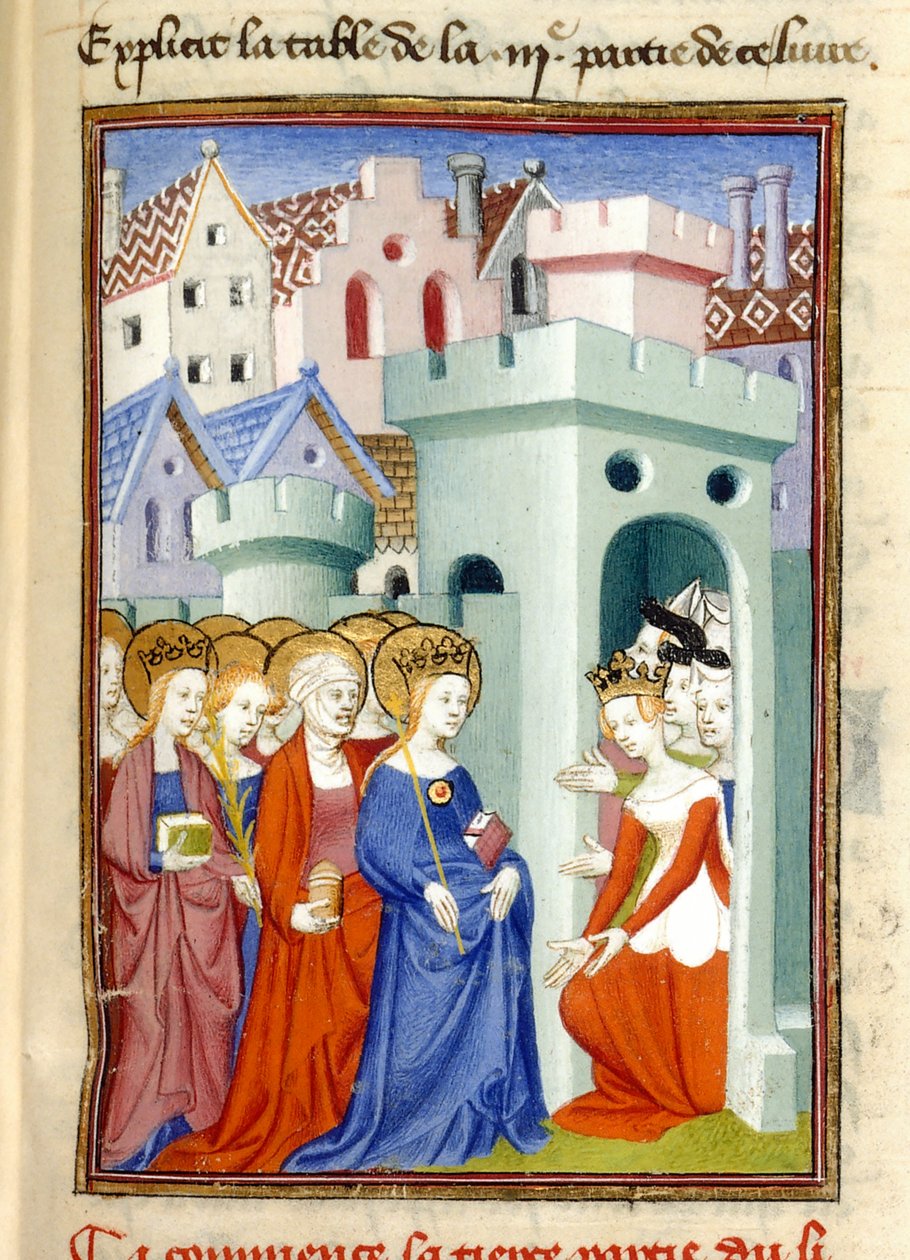 Justice, the Virgin and Saints, MS Harley 4431, f.361r, France, c.1410-14 (színes pergamen) alkotó: French School
