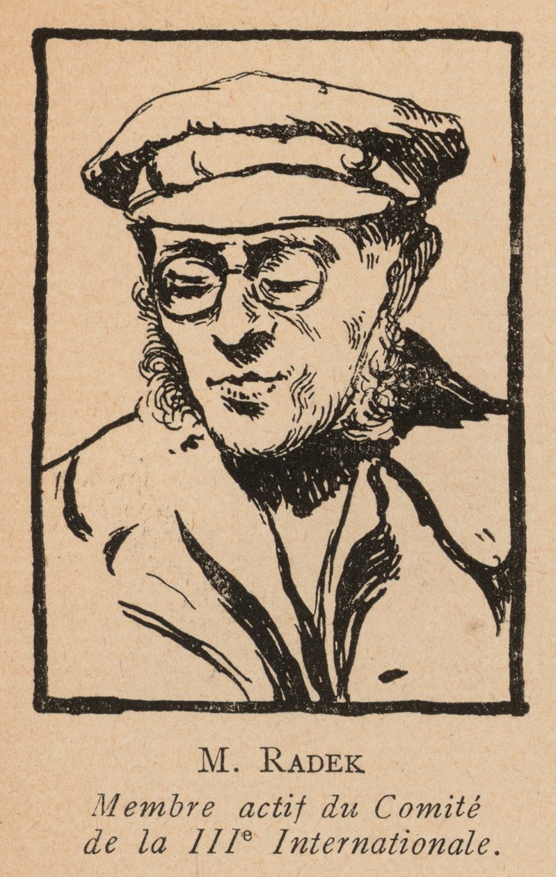 Karl Radek, lengyel marxista forradalmár, a Harmadik Kommunista Internacionálé (Komintern) titkára (litho) alkotó: French School
