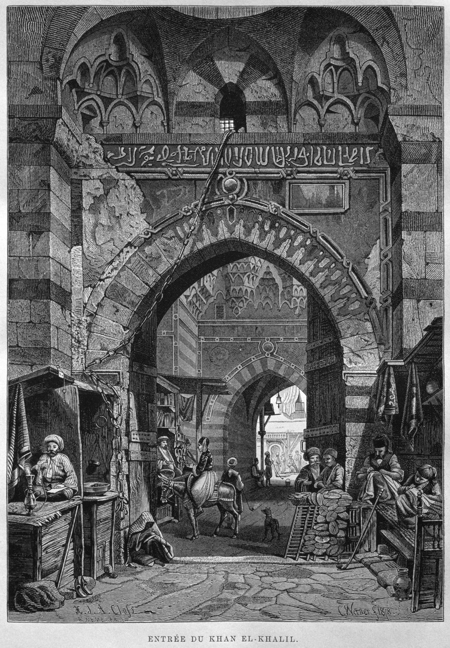Khan El-Khalil bejegyzés, Georg Moritz Ebers (1837-98) Egyiptomból, 1881 (bw metszet) alkotó: French School