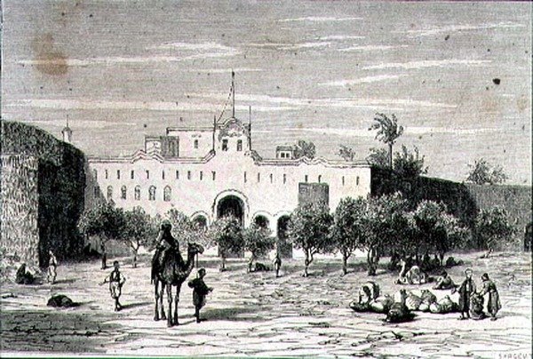 Kartúm, Szudán, az 1860-as években, metszet: Alfred Louis Sargent (sz. 1828) (metszet) alkotó: French School