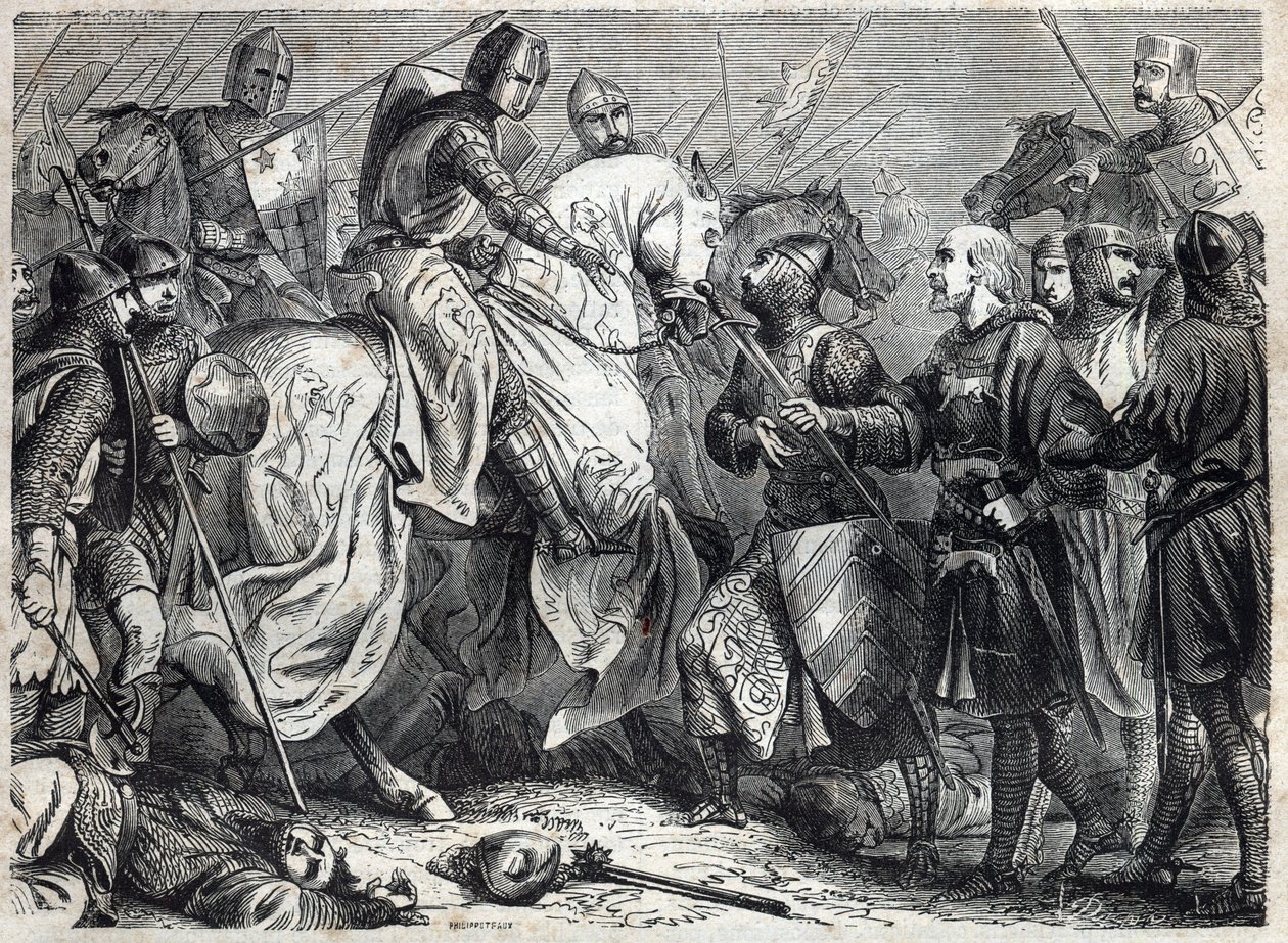 Nagyképű V. Alfonz (v. 1396-1458), Aragónia királya meghódítja Nápoly királyságát. Maurice Lachatre vésése „A pápák történetébe” (...) A királynő és a császárok bűnei az évszázadok során alkotó: French School