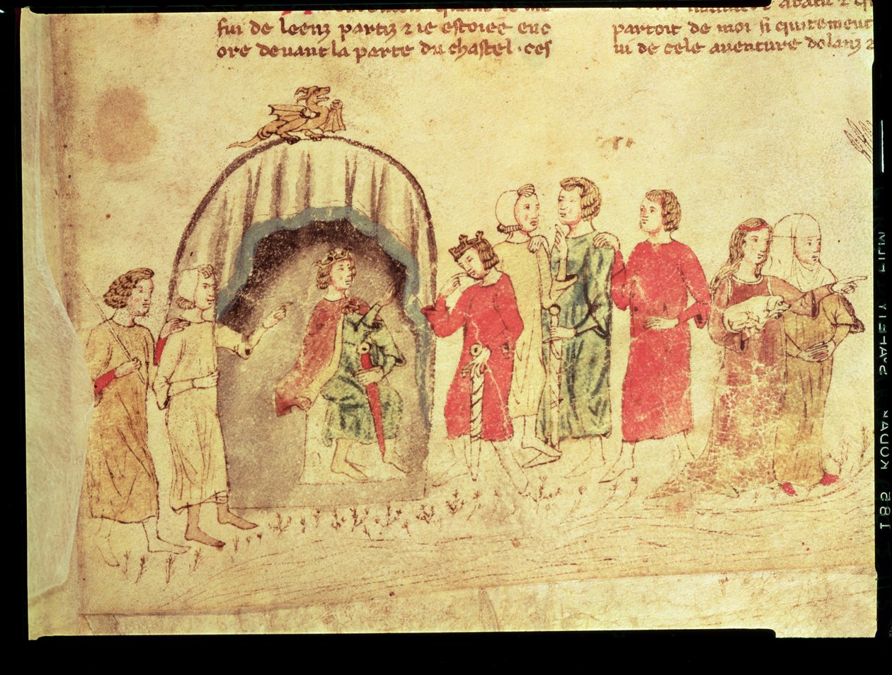 Arthur király és udvara, a római de Meliadusból alkotó: French School