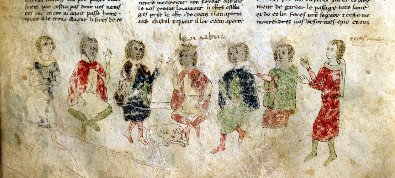 Arthur király és a lovagok. 13. századi francia kézirat. Bibl. Marciana, Velence. alkotó: French School