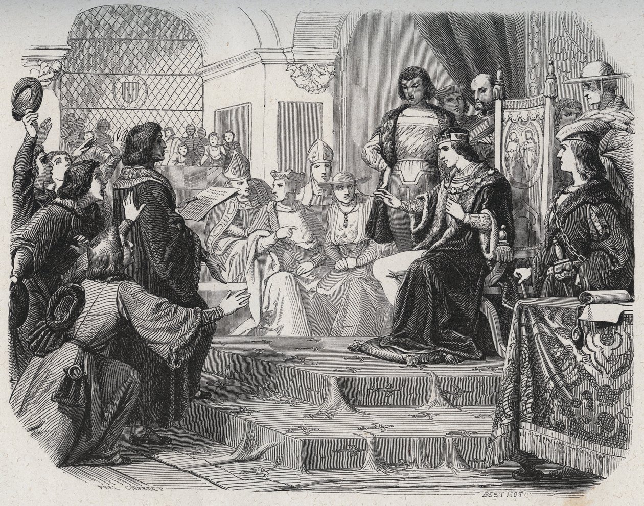 XII. Lajos királyt 1506. május 14-én Tours állam generálisa a nép atyjává nyilvánította – „XII. Lajost a nép atyjának nyilvánították” alkotó: French School