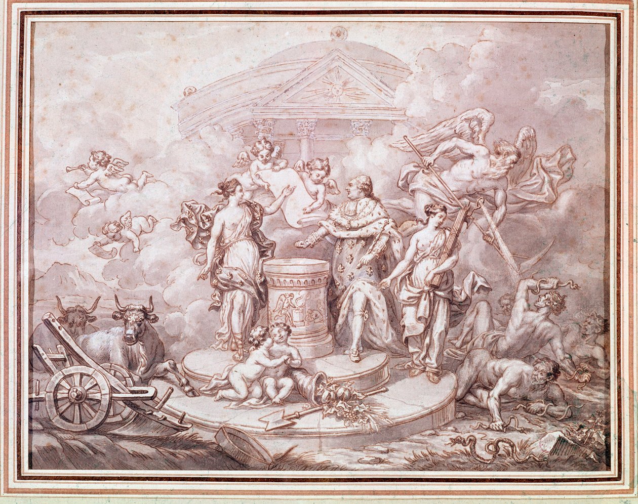 XVI. Lajos király esküdt az alkotmány könyvére alkotó: French School