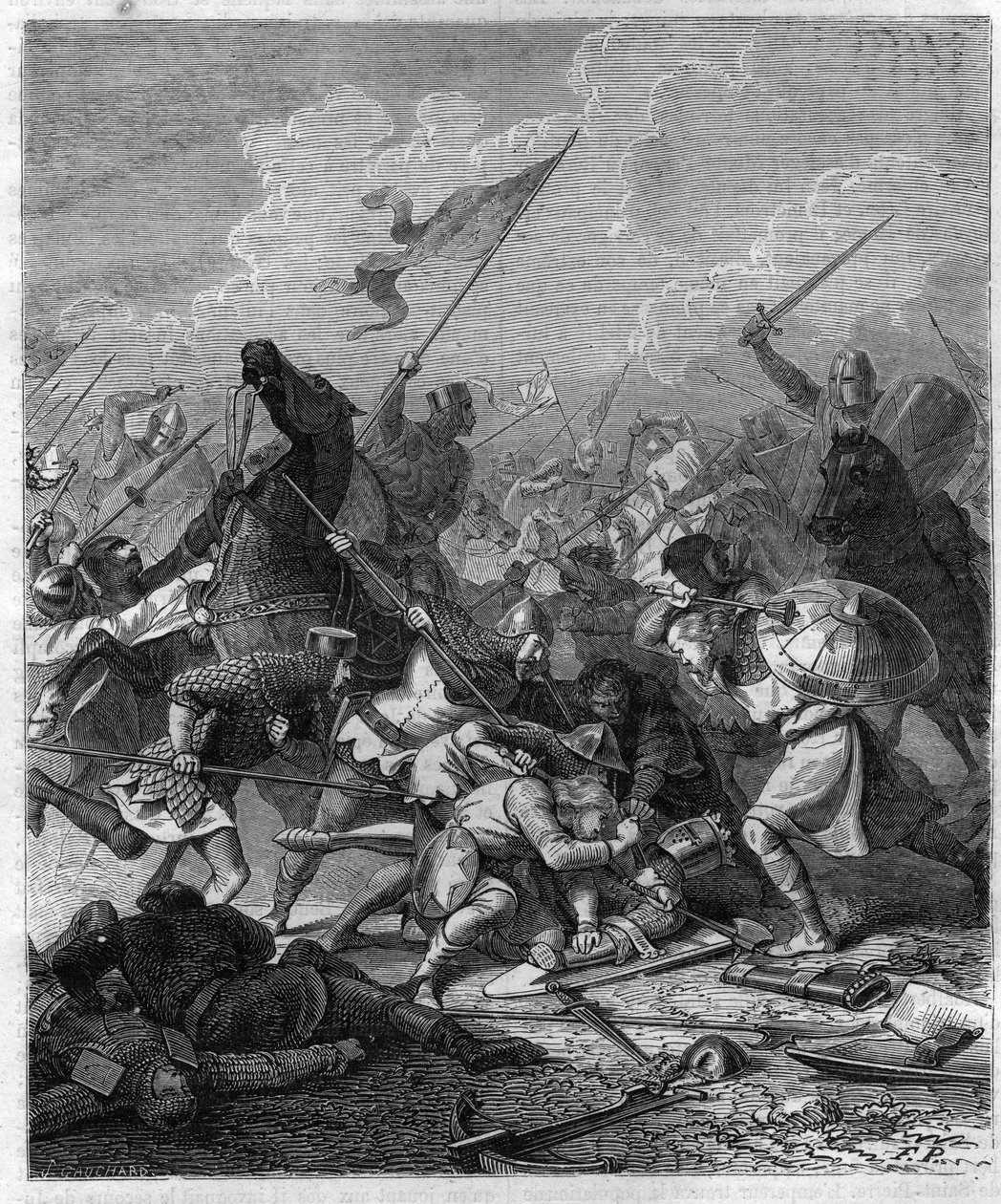 I. Othon germán király – mondta a Nagy (912-973), meglepve a római lázadók. Metszet a „Histoire des Papes-Rois-Queen and Empereurs a travers les centuries” című könyvébe, Maurice Lachatre alkotó: French School