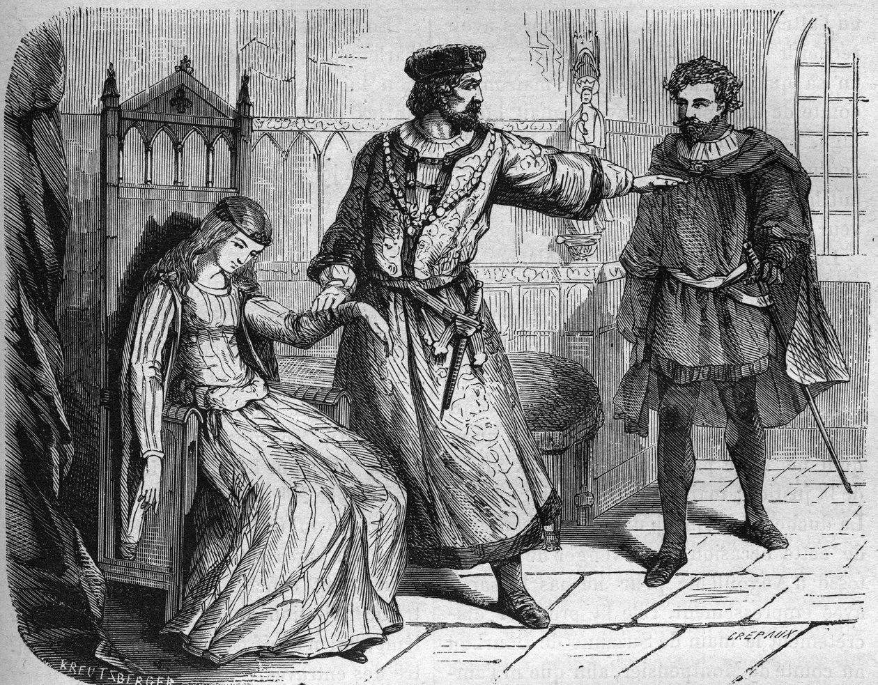 VI. Fülöp francia király (Philippe de Valois) (1293 - 1350) és felesége, Navarrai Blanche (1333-1398). Dr. Th. „A prostitúció és a kicsapongás története a világ összes népe között az ókortól napjainkig” című vésése. -F. Debray. alkotó: French School