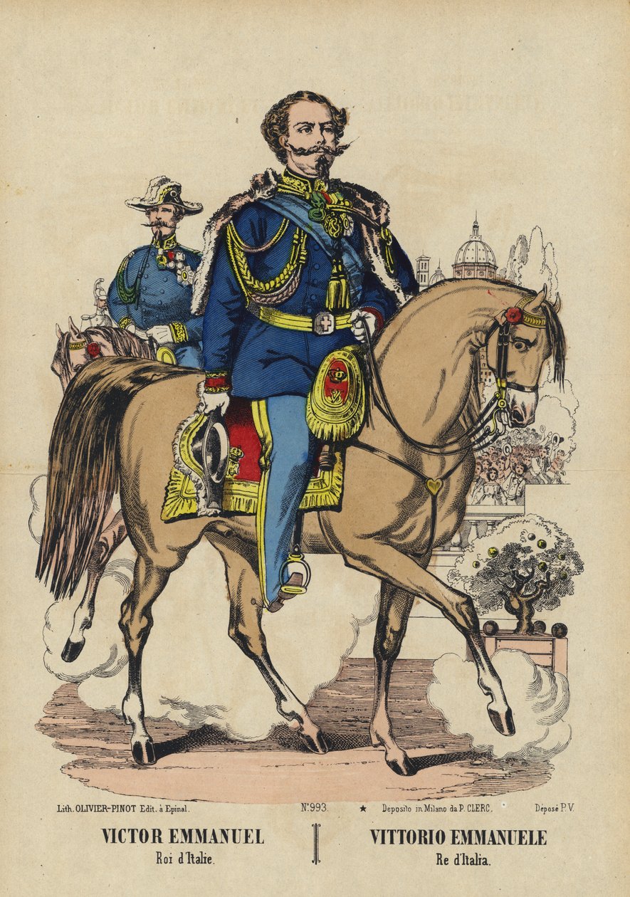 II. Viktor Emánuel olasz király (színes litográfia) alkotó: French School