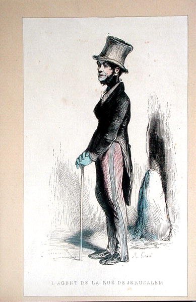 „Agent de la Rue de Jerusalem” (színes gravírozás) alkotó: French School