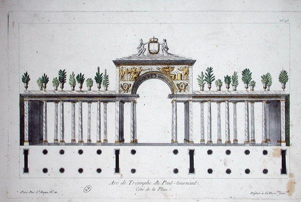 A Diadalív du Pont Tournant (színes litho) alkotó: French School