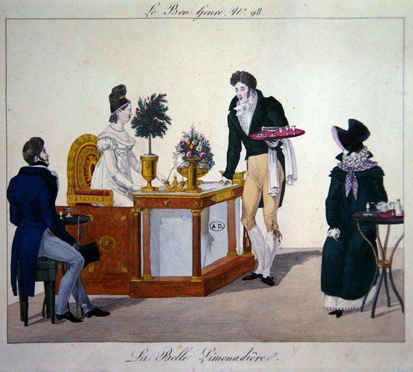 "La Belle Limonadiere", illusztráció a "Le Bon Genre"-ből alkotó: French School