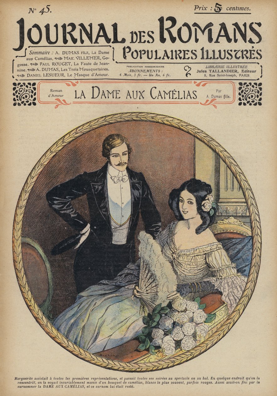 Alexandre Dumas fils: La Dame Aux Camelias (színes litográfia) alkotó: French School