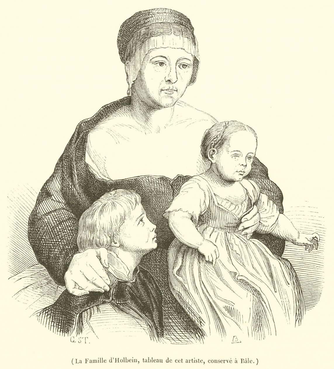 Holbein családja (metszet) alkotó: French School