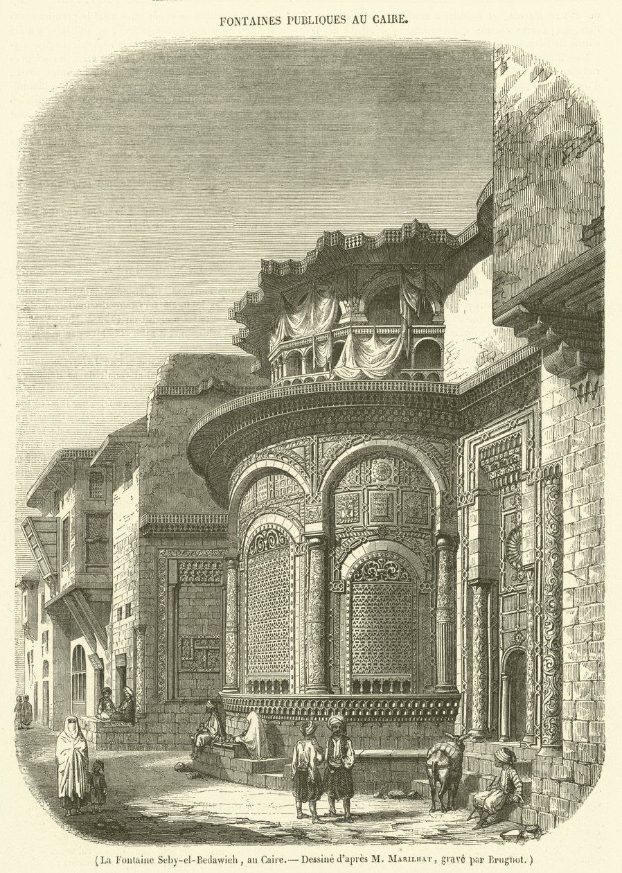 A Seby-el-Bedawieh szökőkút, Kairó (metszet) alkotó: French School