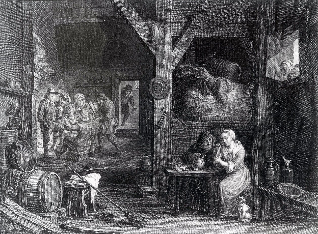 La Fumeuse, Jean Baptiste Patas nyomata fiatalabb David Teniers nyomán, 1786-1808 alkotó: French School