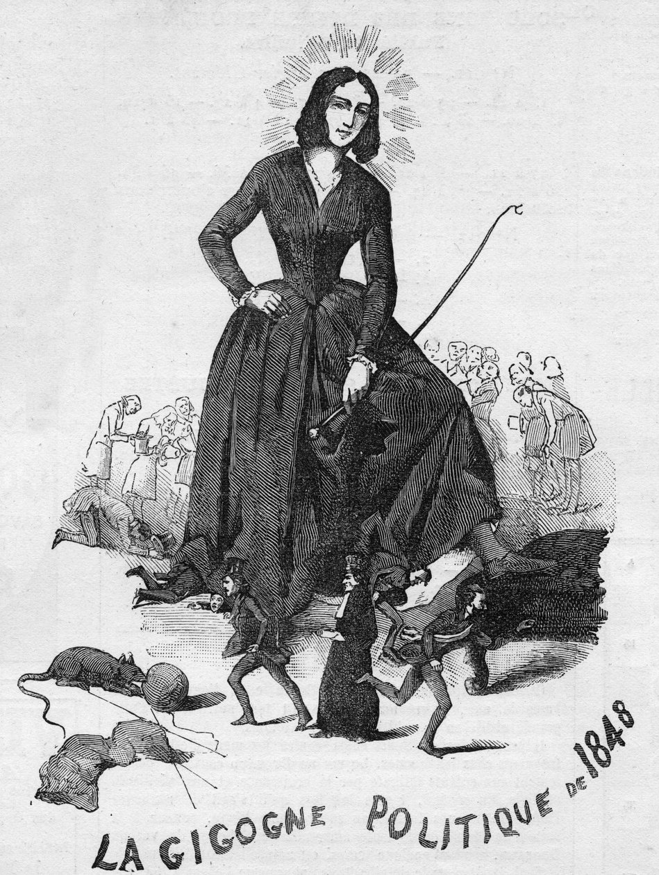 Az 1848-as politikai Gigogne (George Sand (Aurore Dupin, Baronne Dudevant) (1804-1876) francia író). alkotó: French School