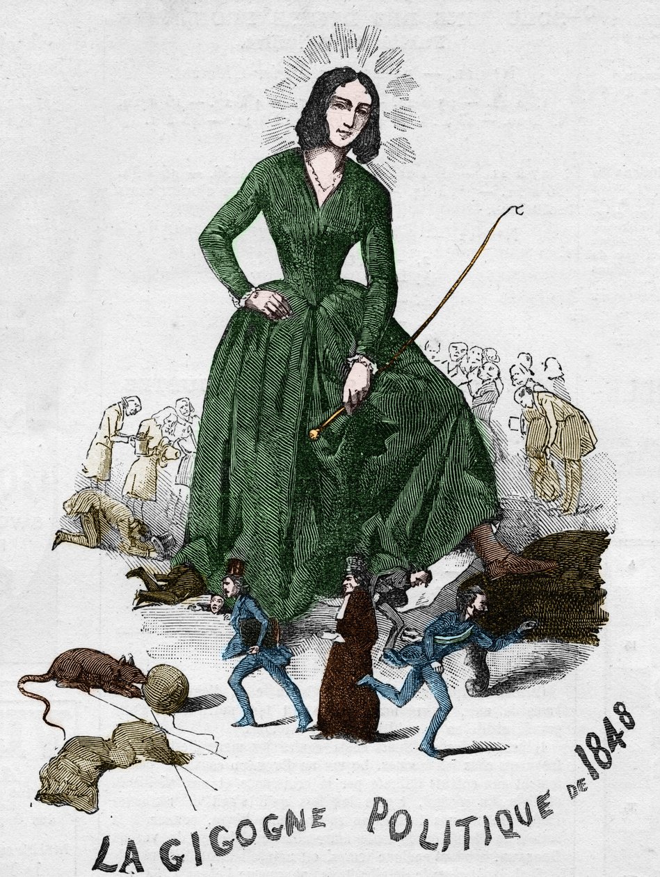 Az 1848-as politikai Gigogne (George Sand (Aurore Dupin, Baronne Dudevant) (1804-1876) francia író). 1848-ban Bourges-ban készült rajzfilm Adolphe Jullien romantikus gyűjteményéből. alkotó: French School