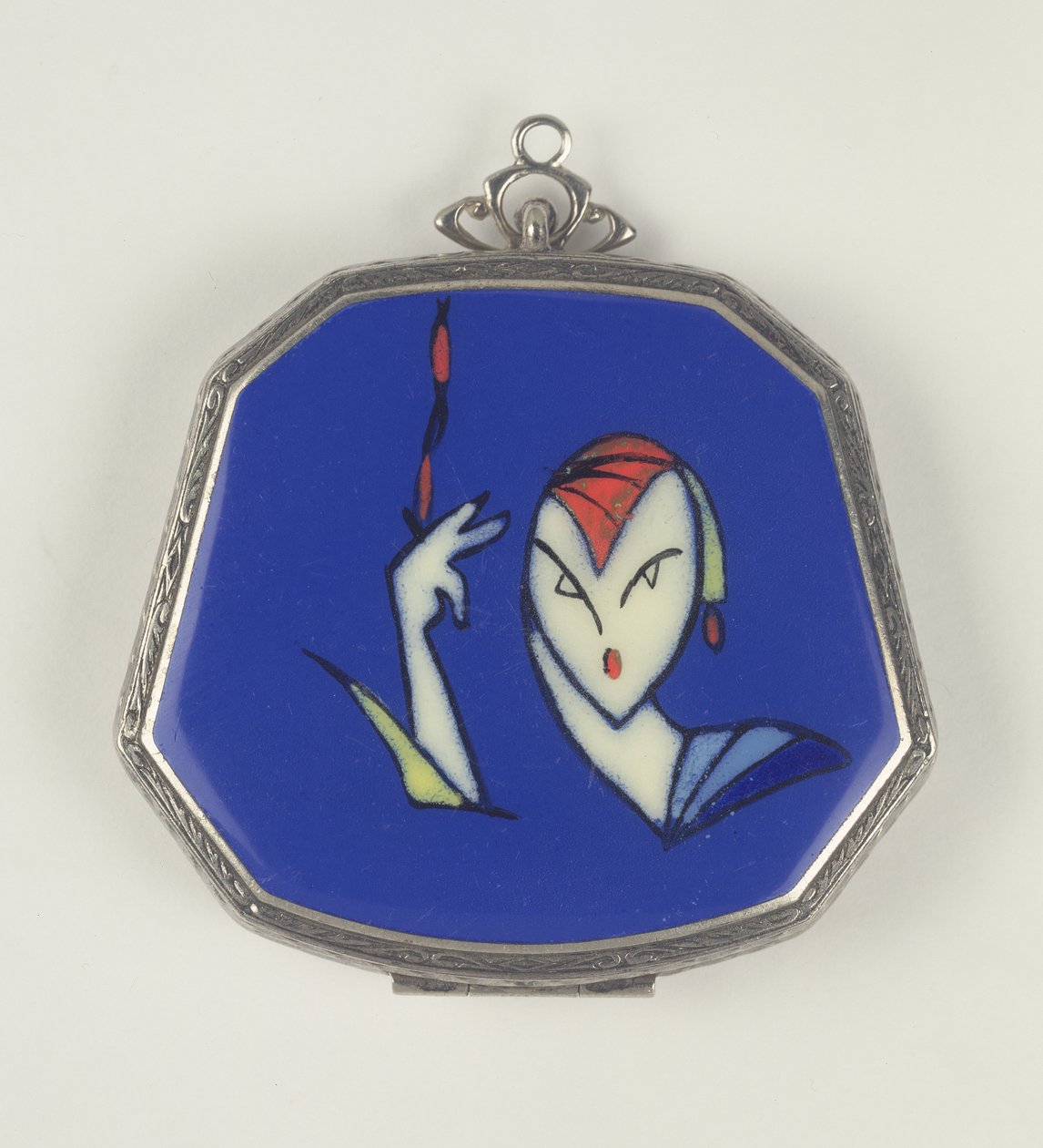 La Mode Femme Fatale Powder Compact, francia, 1920-30 (zománc) alkotó: French School